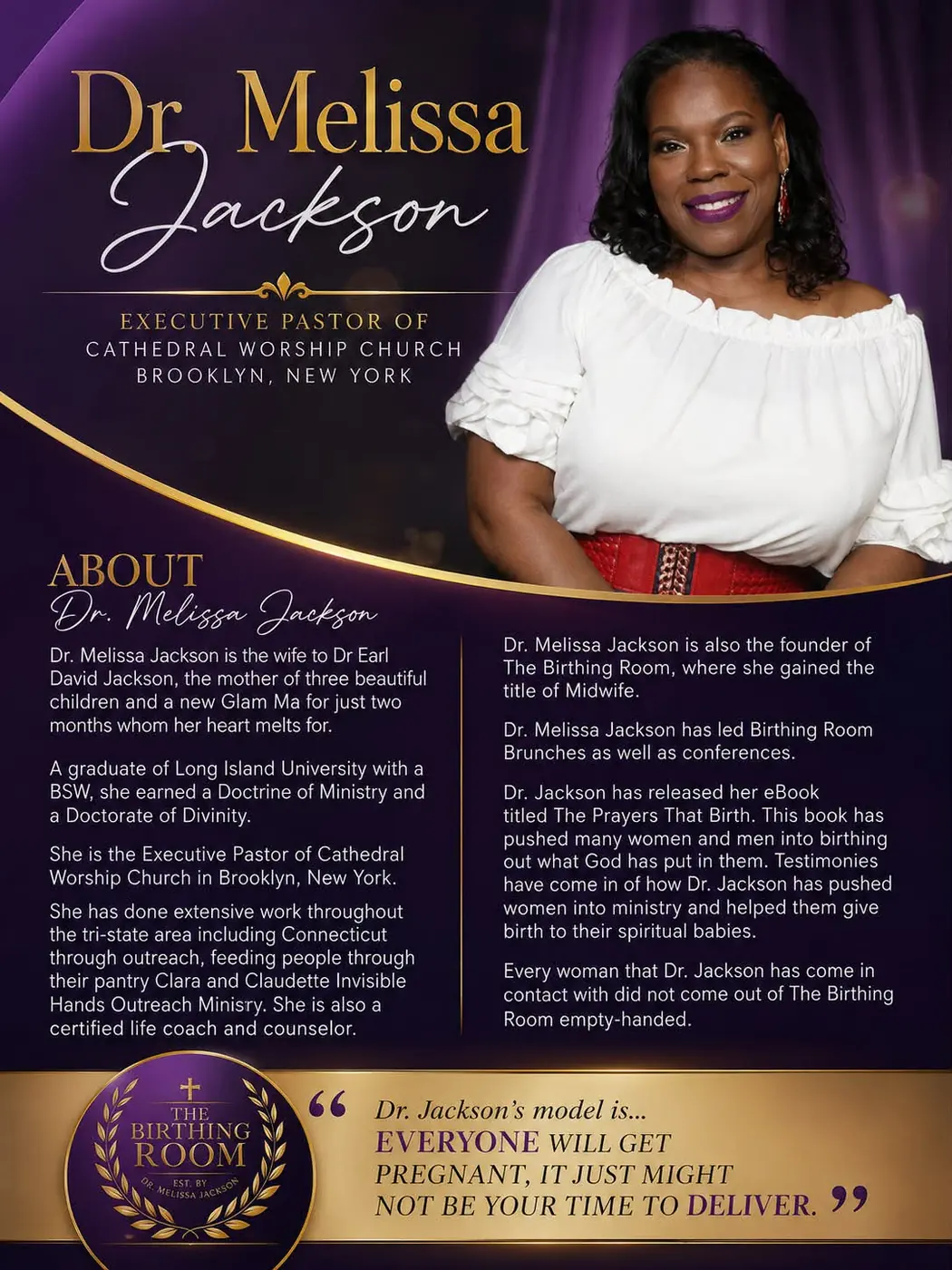Dr. Melissa Jackson biography and The Birthing Room